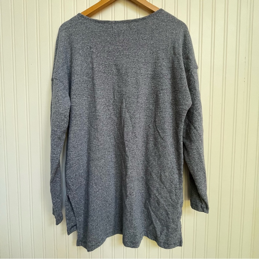 UGG Women's Blue/Gray Long Sleeve Cozy Shirt Soft Size Large 100% Cotton - Picture 2 of 8